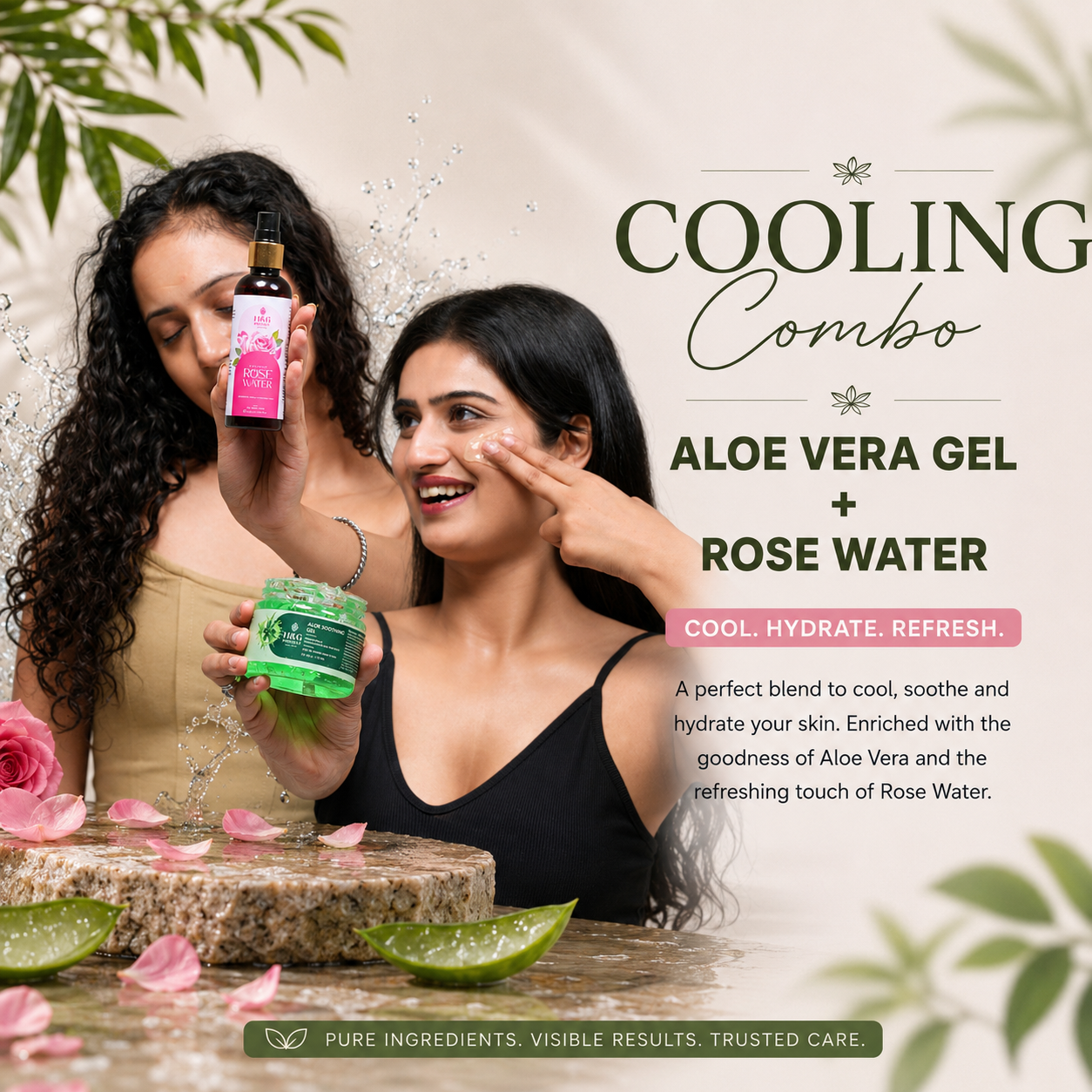 The Cooling Combo (Aloe Vera+Rose Water)