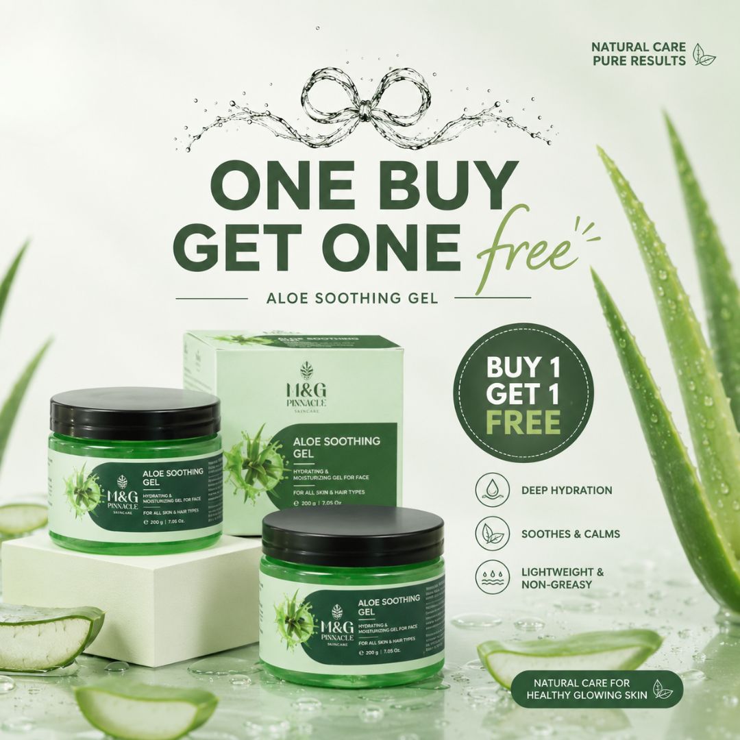 BUY 1 GET 1 FREE !! Aloe Soothing Gel - 200+200gm | M&G Pinnacle