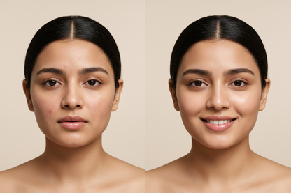 Clear skin results - before and after using M&G Pinnacle Clear Skin Combo